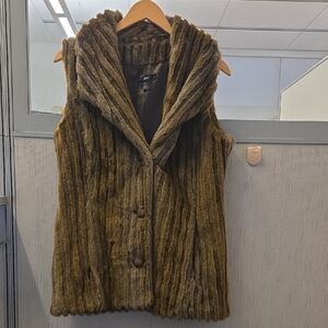 Brown Faux Fur Vest